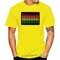 New Mens LED Equalizer Sound Activated Luminescent T-Shirt