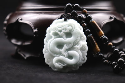 Natural Myanmar Emerald Genuine Jadeite Jade Carved Dragon Pendant Necklace for men women Amulet Jewelry Beads Chain Dropship