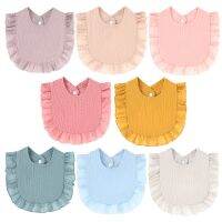 【YD】 Cotton Baby Bibs Color Ruffle Absorbent Feeding Bib Newborn Burp Cloths Bandana Scarf for Boy Drool