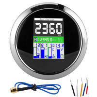 Multifunction Gauge 85mm RPM Temp Oil Pressure Fuel Level Meter for Car Outboard Motorcycle Black disk