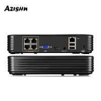 J44 AZISHN H.265AI H.264 8MP 4CH ระบบบันทึกความเคลื่อนไหวแบบ HD NVR กล้องวงจรปิด ONVIF DVR Poe 48V P2P เครื่องบันทึกวีดีโอเครือข่ายมาตรฐานกลางให้กล้องไอพีสื่อสารกับอุปกรณ์บันทึก