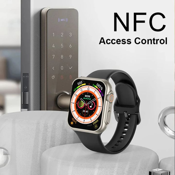 ใหม่-smart-watch-อัลตร้า8-nfc-gps-ติดตาม49มิลลิเมตรผู้ชายผู้หญิง-s-mart-w-atch-ชุด8เครื่องวัดอุณหภูมิ-bluetoothcall-กันน้ำกีฬาสำหรับ-apple