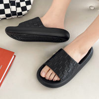 Summer Checkerboard Plaid Print Women Slippers Thick Platform Ladies Men Flip Flops Beach Sandals Couple Indoor Shoes