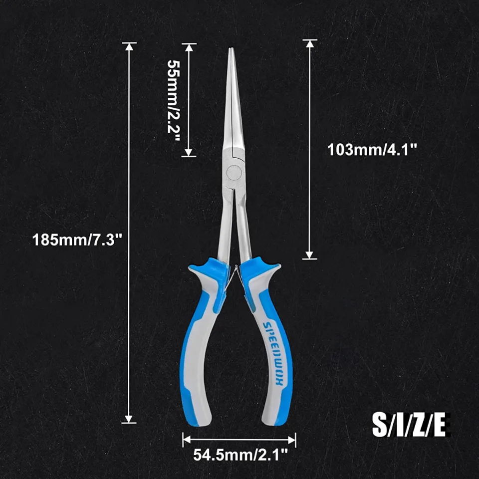 SPEEDWOX Long Reach Needle Nose Pliers 7 Inches Slim Extra Long Nose Pliers  Mini Precision Wire Looping Fine Pliers for Jewelry Making, Bending Wire