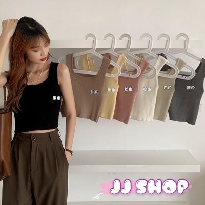 No1Th ​​พร้อมส่ง เสื้อกล้ามไหมพรม ดีเทลผ้าร่องใส่สบาย "28019"