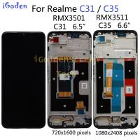 ต้นฉบับสำหรับ OPPO Realme C35แอลซีดี RMX3511จอแสดงผล LCD แผงหน้าจอสัมผัส Digitizer สำหรับ Realme C31กรอบจอ LCD จอแสดงผล RMX3501