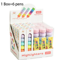 12 Boxeslot Creative Mini Octopus Highlighter Kawaii 6 colors Drawing Painting Art Marker Pen School supplies Stationery gift
