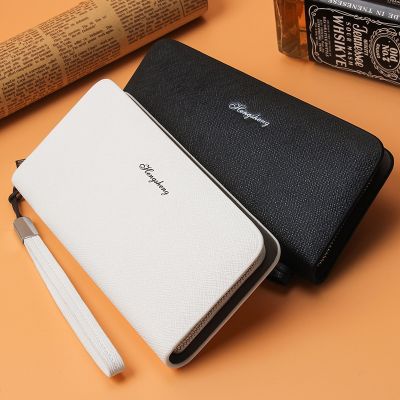 （Layor wallet） ผู้ชาย2022ร้อนหนัง PU ย้อนยุคกระเป๋าสตางค์ชายกระเป๋าคลัทช์ทุกการแข่งขันที่เรียบง่ายธุรกิจยาวกระเป๋าสตางค์ซิปผู้ถือบัตรกระเป๋าแฟชั่น