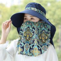 ▲✇ hat ladies summer outdoor sun protection large eaves shawl mask face tea breathable