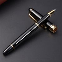 QIAOWEIS เครื่องเขียนปากกาลูกกลิ้งอุปกรณ์การเขียนสีดำหรูหราปากกาปากกาเซ็นชื่อธุรกิจปากกาลูกลื่นปากกาโลหะ