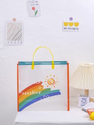 ✶ Shangying rainbow pp frosted translucent handbag childrens festival birthday gift gift bag candy jelly bag