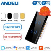 ZZOOI ANDELI Tuya Smart Life Wifi Light Switch Neutral wire/No Neutral wire Touch Sensor Wall Switches Voice Control Alexa  Home