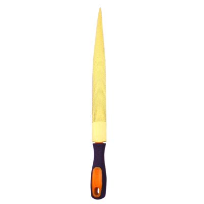 1PC Wood File Woodworking Golden Tapered Rasp Bastard for Wood Leather Plastic Hand Tools with Rubber Handle