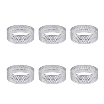 6Pcs 6cm Tart Ring Stainless Steel Tartlet Mold Circle Cutter Pie Ring Heat-Resistant Perforated Cake Mousse Molds