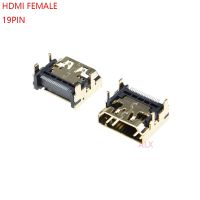 【】 First Follow Shop 5ชิ้น19PIN ขั้วต่อ HDMI ตัวเมีย19 P มุมขวา Smt Smd 90ชุบทอง Hd 19ขา