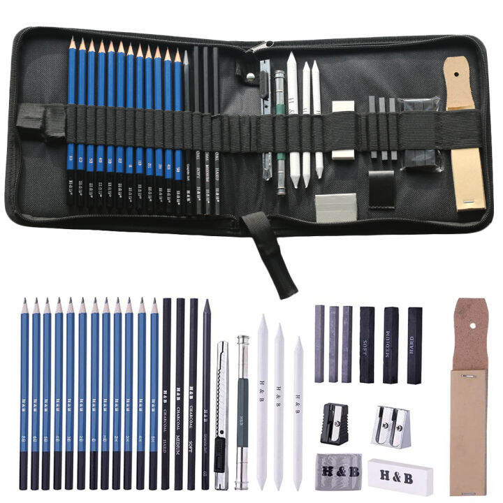 29 Pieces Painting Beginner Sketch Pencil Set Professional Kit Waterproof Material Durable Wear School Supplies