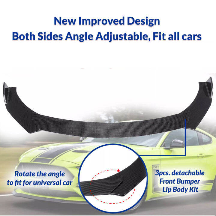 3pcs Universal Car Front Lips Bumper Body Kit Splitter Colors