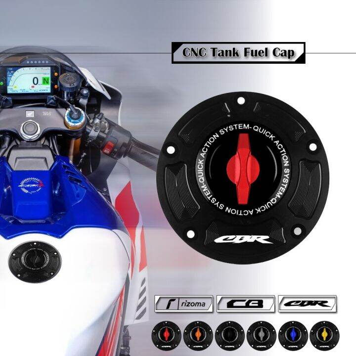Keyless Racing Quick Release Motorcycle Tank Fuel Caps Case Gas for