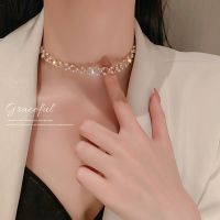 เกาหลีแฟชั่นประกาย Choker สร้อยคอน่ารัก Fortune ฝัง Rhinestone บุคลิกภาพผู้หญิงปาร์ตี้ประณีตของขวัญเครื่องประดับ COD