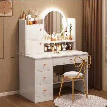 Free Shipping on Chanor Makeup Vanity Set Mirrored Dressing Table with  Jewelry Storage & Cabinet & Stool｜Homary | Makeup vanity set, Jewelry  storage cabinet, Beauty room vanity