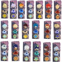 19Pcs/Lot Genshin Impact Acrylic Badge Brooches Cosplay Ajax Zhongli HutaoVenti Badge Vision Badge Genshin Impact Cute Brooch Fashion Brooches Pins