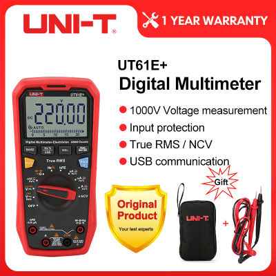 UNI-T Professional Digital Multimeter UT61E + DC AC 1000V เครื่องทดสอบแรงดันไฟฟ้า True RMS Handheld Auto Range 6000 Counts