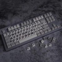 กุญแจ142/ชุดย้อนยุคสีดำขนาดใหญ่ตัวอักษร Keycap PBT สีย้อมระเหิดกุญแจตัวครอบปุ่มคีย์บอร์ดเชอร์รี่โปรไฟล์สำหรับคีย์บอร์ดแบบกลไก