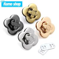 1pc Metal Plum Blossom Shape Turn Lock Clasp Buckle for Leather Craft Handbag Purse DIY Hardware Accessories