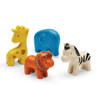 PLANTOYS WILD ANIMAL SET ของเล่นไม้ แปลนทอยส์ ตุ๊กตาสัตว์ป่า (12m+)