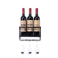 [Walker Lily] COD Wall MOUNTED Iron Wine Rack ขวดแชมเปญแก้วที่วางชั้นวางบาร์อุปกรณ์เสริม