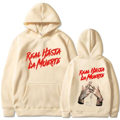 Anuel AA Hoodie Cetak Mantelเสื้อกันหนาวNyata Hasta La Muerteเครื่องแต่งกายOlahraga Kasual Pria Wanita PakaianอะนิเมะPullover Hoodie