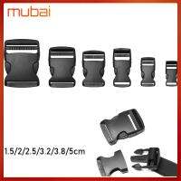 MUBAI 2/5/10/20/30 pcs ปรับได้ ฮาร์ดแวร์ Dual พลาสติกสีดำ ล็อคสร้อยข้อมือ Paracord หัวเข็มขัดด้านข้าง อะไหล่เข็มขัดเป้ หัวเข็มขัดโค้ง