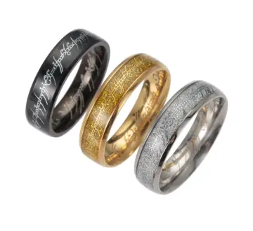 High Quality Black Gold Ring Fashion Titanium Steel Ring For Men