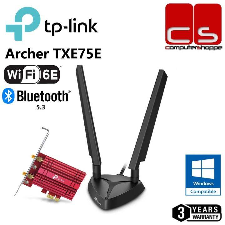 TP-Link Archer TXE75E WiFi 6E PCIe Card For Desktop – AXE5400 Tri-Band, Bluetooth 5.3, Dual Antennas With Magnetic Base, Low-Profile Bracket Included