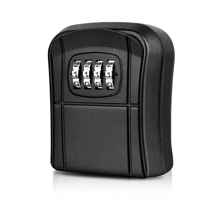 Key Box Wall Mounted Mini Key Safe Outdoor Key Box with Resettable 4