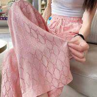 LIice Silk กางเกงขากว้างสำหรับเด็กผู้หญิงสไตล์เกาหลี Highwaist Cal Loose Straight Pants