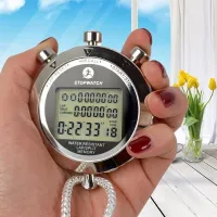 ✼◐㍿ Metal Digital Timer Sports Stopwatch Water Resistant Memory Counter Antimagnetic Chronograph fashionable Waterproof Timer PS-538