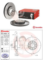 09 A428 11 จานเบรค ล้อ F (ยี่ห้อ BREMBO) รุ่น HC UV VOLK SWAGEN Passat IV ปี1996-2001