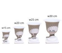 กระถางต้นไม้ทรงโรมัน แนววินเทจ งานพลาสติก สวยหวานมาก  จำนวน 1 กระถาง มี 4 ขนาด