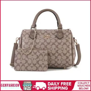 Authentic Coach Bag with Signature Coated Canvas