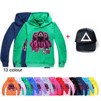 เสื้อมีฮู้ดลายปลาหมึกสำหรับเด็กวัยรุ่นชายและเด็กหญิง Sley Hoody ยาว,เสื้อมีฮู้ดลายปลาหมึกสำหรับฤดูใบไม้ผลิและการ์ตูนในฤดูใบไม้ร่วง