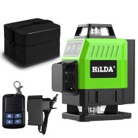 Hilda เลเซอร์สีเขียวปรับระดับได้16เส้น4D แนวตั้งแนวนอน360พร้อมขาตั้งเครื่องรับสัญญาณ