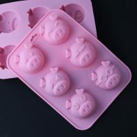 Goodbro 6 Cells Cartoon Piggy Silicone Chocolate Jelly Cake Mold Kitchen DIY Baking Tool