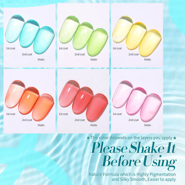 born-pretty-6ขวด10มล-ฤดูใบไม้ร่วงฤดูหนาวคริสตัลสีเหลืองอำพันสีเจลเจลทาเล็บเจลทาเล็บ