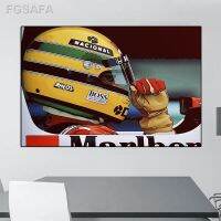 ☫Formula Legendary Racer Senna ภาพวาดใบหน้าบนผ้าใบหมวกกันน็อคสำหรับแข่งจักรยานนามธรรมโปสเตอร์กราฟฟิตีพิมพ์ลายคลับตกแต่งห้องศิลปะติดผนัง