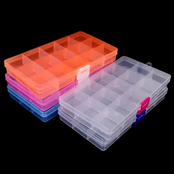 Plastic 15Slots Adjustable Jewelry Storage Box Case Craft