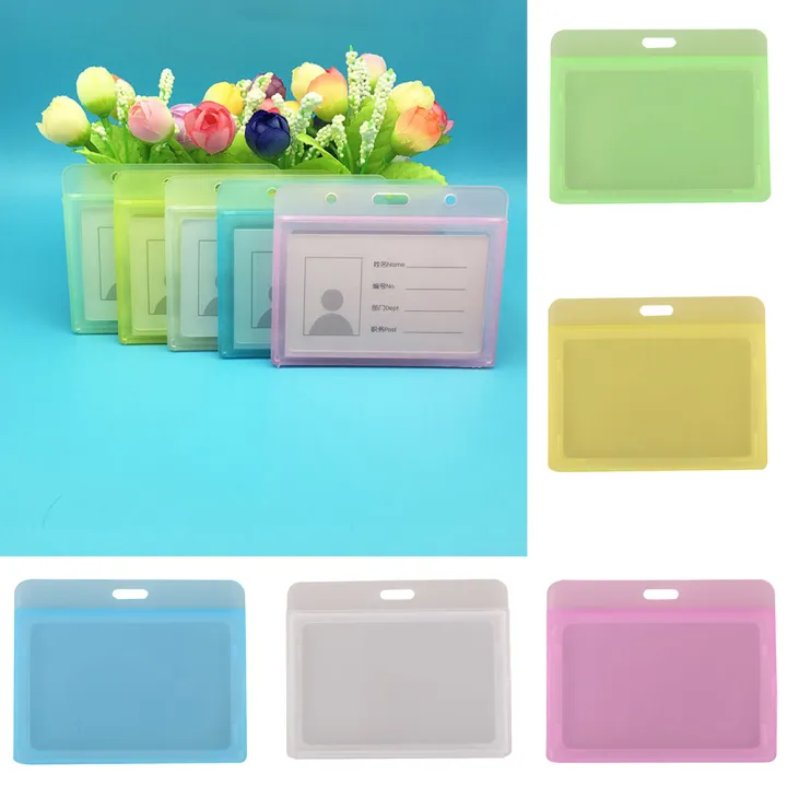 Durable Pack Of Hard Plastic Id Card Badge Holder Horizontal Employee