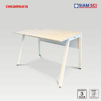 OKAMURA โต๊ะทำงาน รุ่น VD-A Desk 1 สีไลค์โอ๊ค ขาขาว  โต๊ะทำงานภายในบ้าน, โต๊ะทำงานไม้ โต๊ะขาเหล็ก by สยามสตีลอินเตอร์เนชั่นแนล Siamsteel