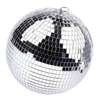 Silver Mirror Disco Ball Mirror Disco Hanging Ball with Hanging Ring for Light Effect Party, Home Decoration Club Stage (8 Inches)