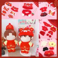 ชุดตุ๊กตาตุ๊กตาผ้าเครื่องประดับ DIY สีแดงสำหรับงานเทศกาล SHIWEI732880294เสื้อผ้าตุ๊กตา20ซม. การจับคู่เสื้อผ้าๆของตุ๊กตา